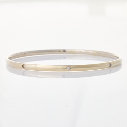 9ct White Gold, .25ct Diamond Bangle