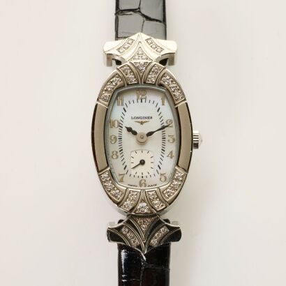 Stainless Steel, 18mm Longines, Les Ravissantes de Longines, Diamond Quartz Wristwatch, circa 2000's