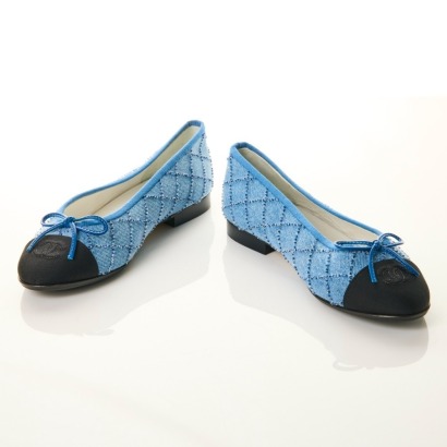 Chanel, Denim Ballet Flats, Size 37C - Near new