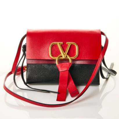 Valentino, Tri Colour Leather V-Ring Flap Crossbody Bag