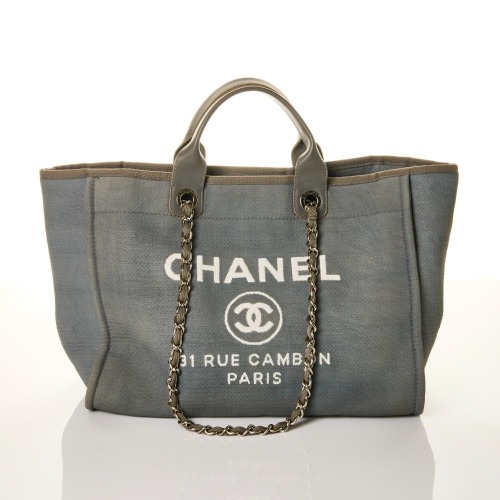 Chanel, Grey Canvas Large Deauville Tote
