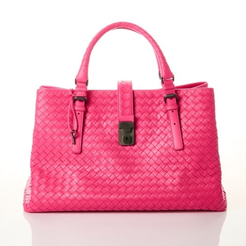 Bottega Veneta, Shock Pink Intrecciato Roma Tote Bag GMHW