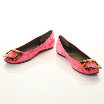 Roger Vivier, Vara Bow Rosso Leather Ballet Flats Size 7 with Box - Near new