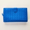 Bottega Veneta, Blue Intrecciato Zip Wallet