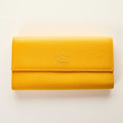 Gucci, Yellow Leather Continental Wallet