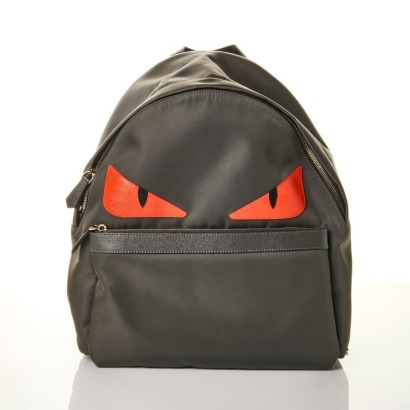 Fendi, Grey Nylon Monster Eyes Backpack