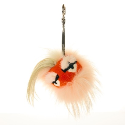 Fendi, Bug Monster Peach Peekaboo Fur Bag Charm