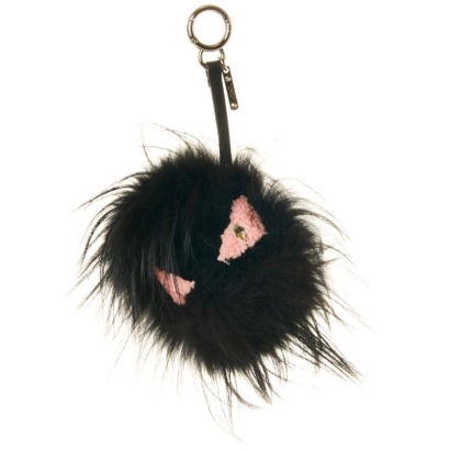 Fendi, Bug Monster Black Peekaboo Fur Bag Charm with Box