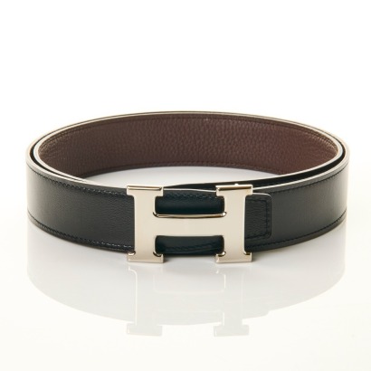 Herm&egrave;s, Constance Reversible Belt Black / Brown, Size 95 with Box