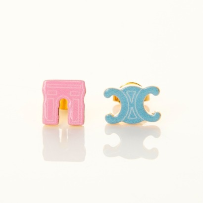 Celine, Enamel Triomphe Earrings