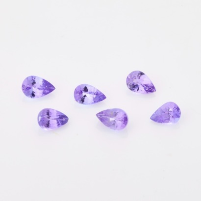 A Parcel of 6 Loose, 1.98ct Pear Cut Tanzanites
