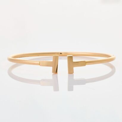 Tiffany & Co. 18ct Rose Gold Wire Bangle with Box