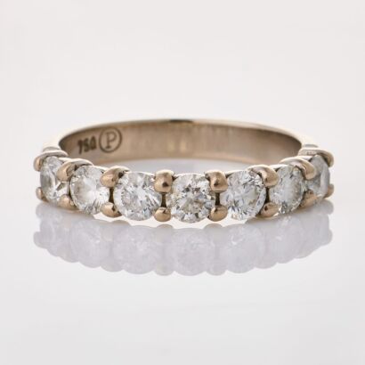18ct White Gold, .94ct Seven Stone Diamond Ring by Partridge Jewellers