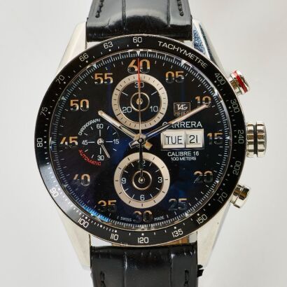Stainless Steel, 43mm TAG Heuer Carrera, Calibre 16 Automatic Chronograph Wristwatch