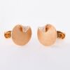 14ct Rose Gold, Modern, .33ct Diamond Set Leaf Shaped Cufflinks