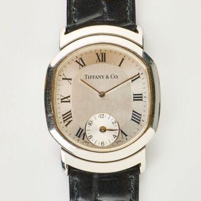Stainless Steel, 36mm Tiffany & Co. Quartz Dual Time Elipse Wristwatch, circa early 1990's