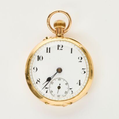 9ct Yellow Gold, Swiss made, Ladies Open Faced Fob Watch, circa 1913