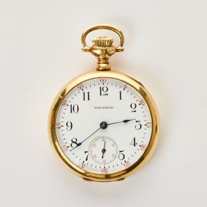 14ct Yellow Gold, Waltham, Open Faced Ladies Fob watch, circa 1906