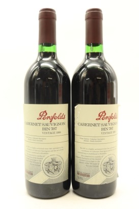 (2) 1998 Penfolds Bin 707 Cabernet Sauvignon, South Australia [JR16.5] [WE93] [JO97]
