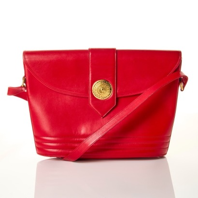 Yves Saint Laurent, Red Calfskin Aztec Medallion Bag
