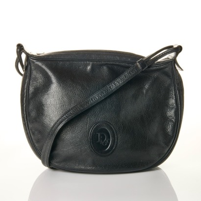 Christian Dior, Black Grained Calfskin Shoulder Bag
