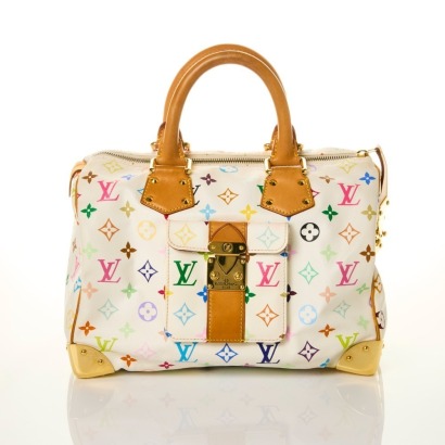 Louis Vuitton x Murakami, Limited Edition White Monogram Multicolour Multicolour Speedy 30