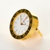 Gold Plated, 37mm BVLGARI Quartz Desk Alarm Clock, circa 1990 - 2000 - 2