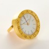 Gold Plated, 37mm BVLGARI Quartz Desk Alarm Clock, circa 1990 - 2000 - 3