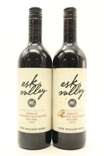 (2) 2010 Esk Valley Merlot - Cabernet Sauvignon - Malbec, Gimblett Gravels