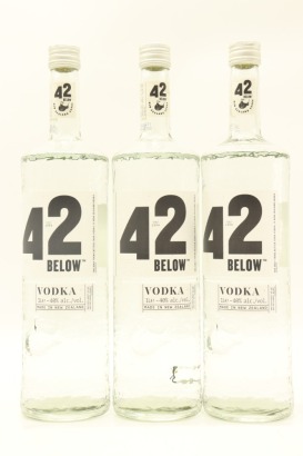 (3) 42 Below Vodka, New Zealand, 40% ABV, 1000ml