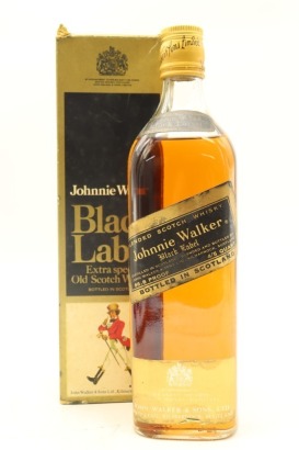 (1) Johnnie Walker Black Label Blended Scotch Whisky, Circa. 1970's, 86.8 proof, 1/5 Quart (LS) (GB)
