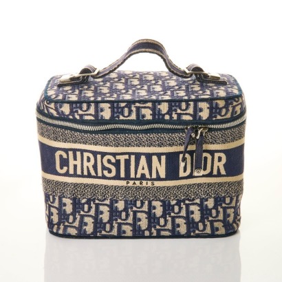 Christian Dior, Blue Oblique Canvas Vanity Case