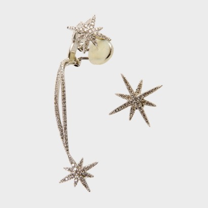 APM Monaco, Asymmetric Double Meteorites Earring and Stud with Box