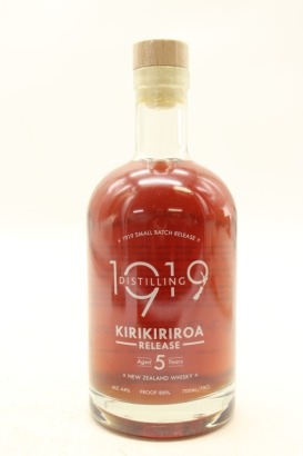 (1) 1919 Distilling Kirikiriroa 5 Year Old New Zealand Whisky, 44% ABV