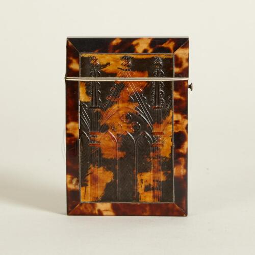 Victorian Tortoiseshell card case