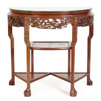 A Chinese Rosewood Demilune Table