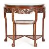 A Chinese Rosewood Demilune Table