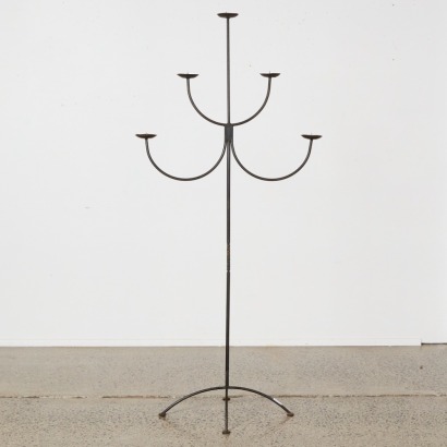 A Floor Standing Wrought Iron Candelabra