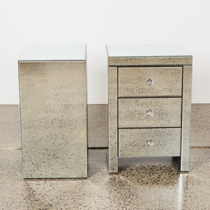 A Pair of Mirrored Bedside Cabinets