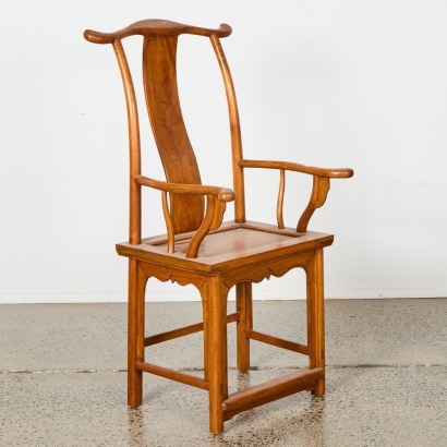 A Chinese Old Wooden Official&rsquo;s Hat Armchair