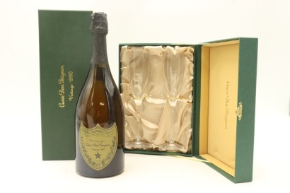 (1) 1990 Dom Perignon with Glasses, Champagne (GB)