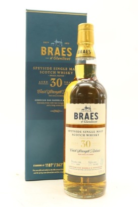 (1) Braes Of Glenlivet 30 Year Old Single Malt Scotch Whisky, 53% ABV (GB)