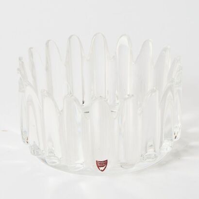 A Fluted Swedish Crystal Mid Crystal Bowl