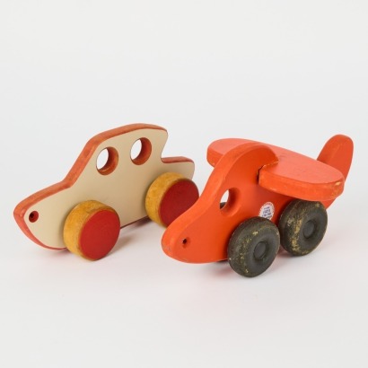 A Pair of New Zealand Made Wooden Automobile Toys