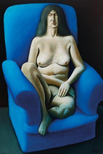 MICHAEL SMITHER Nude in Blue Armchair