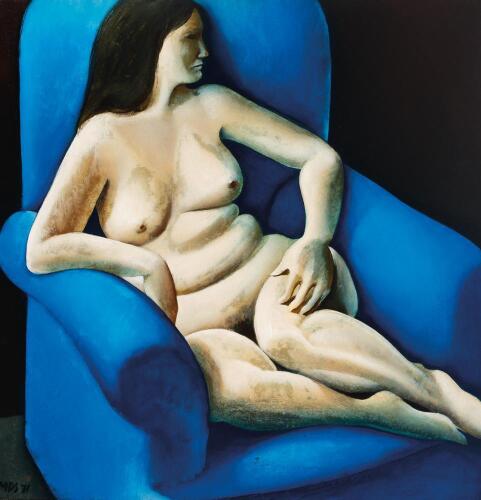 MICHAEL SMITHER Nude in Blue Armchair