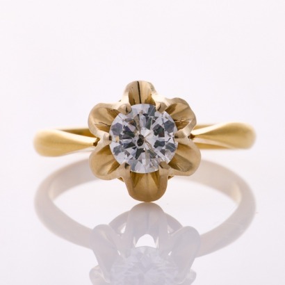 18ct Yellow Gold, Traditional, .80ct Diamond Solitaire Ring