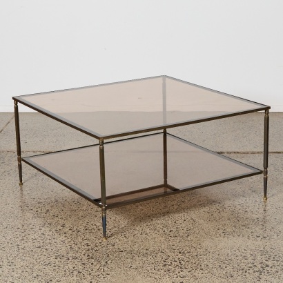A Vintage French Style Brass Coffee Table