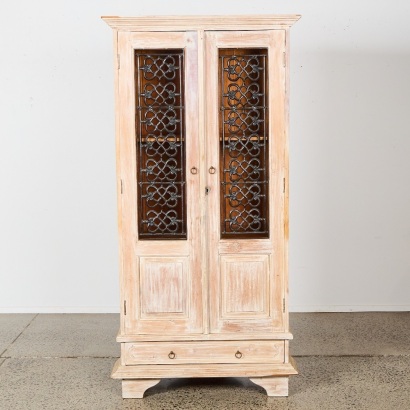 A Vintage French Country Style Corner Cabinet