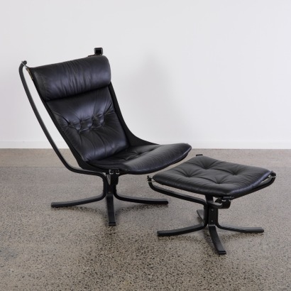 A Falcon Chair and Ottoman by Sigurd Ressell for Vatne Mobler